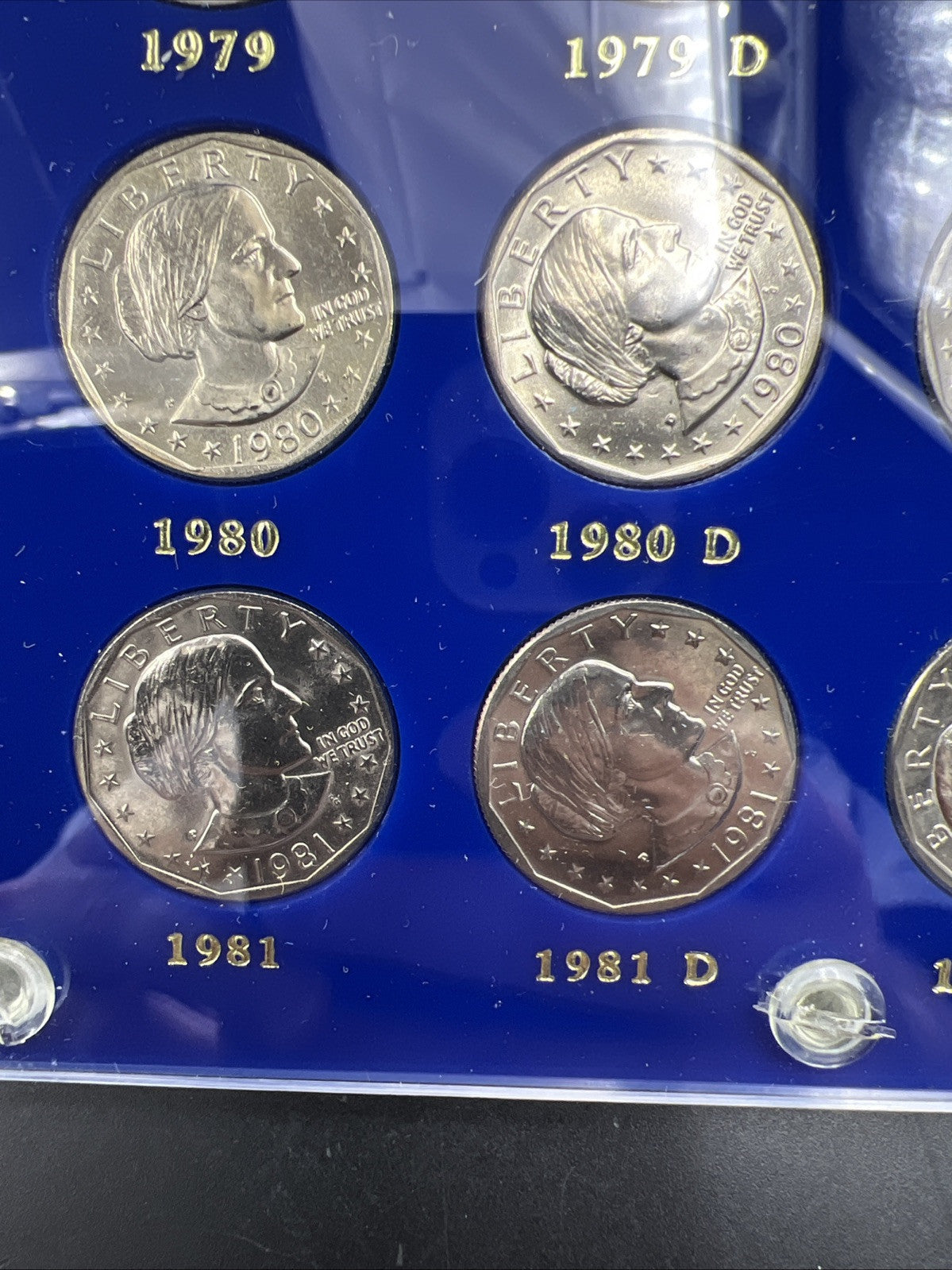 12 Coin 1979 1980 1981 S BU Proof SBA Susan B Anthony UNC Set n Capital Plastics