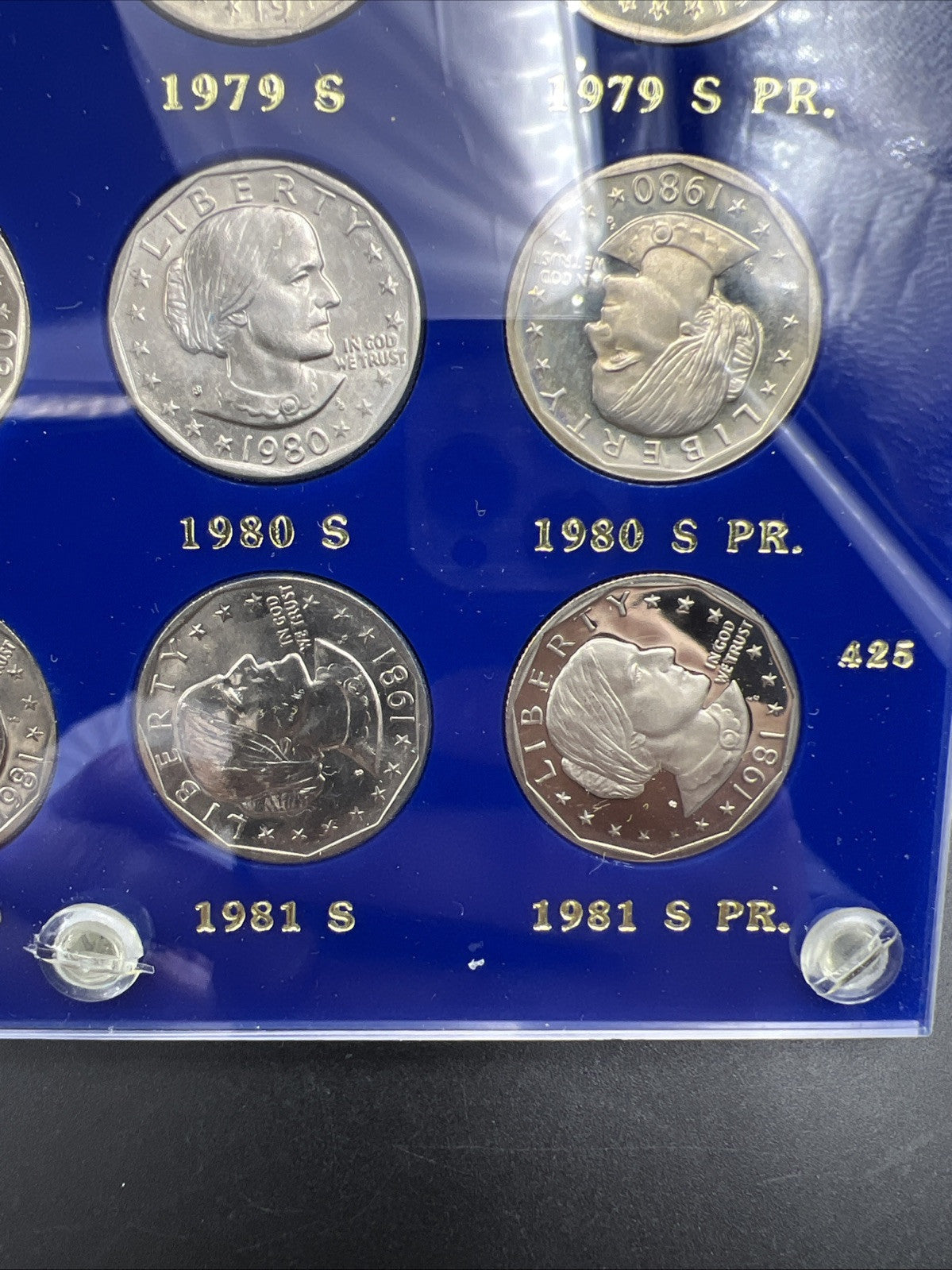 12 Coin 1979 1980 1981 S BU Proof SBA Susan B Anthony UNC Set n Capital Plastics