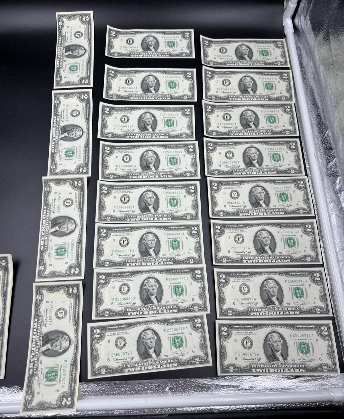 Pack of 50 Bills 1976 Postal $2 Two Dollar FRN Federal Reserve Notes UNC Atlanta