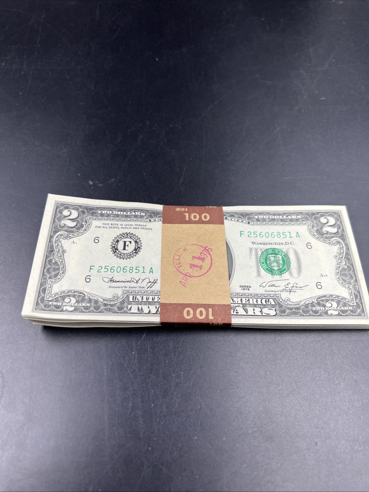 Pack of 50 Bills 1976 Postal $2 Two Dollar FRN Federal Reserve Notes UNC Atlanta