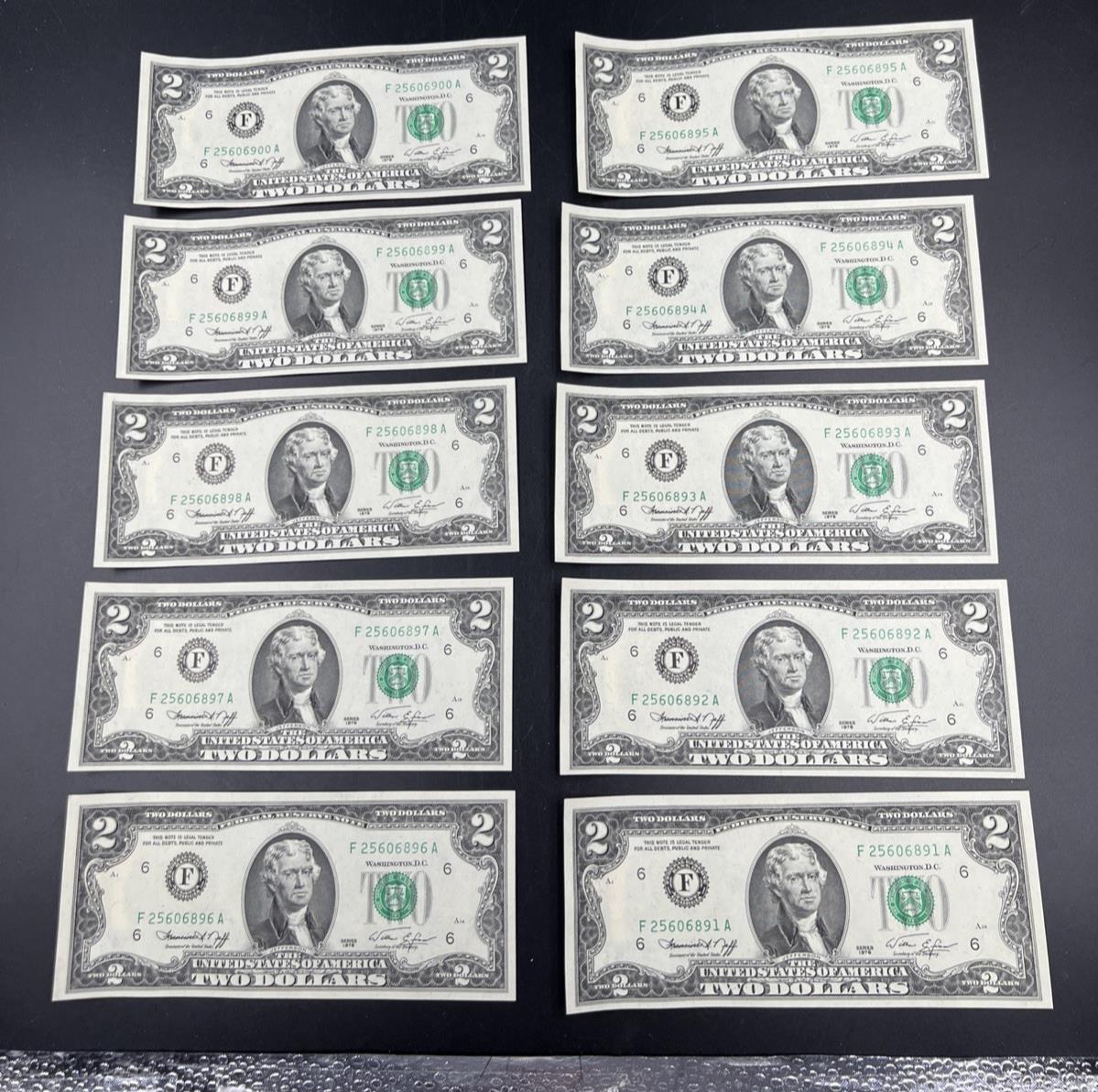 Pack of 50 Bills 1976 Postal $2 Two Dollar FRN Federal Reserve Notes UNC Atlanta