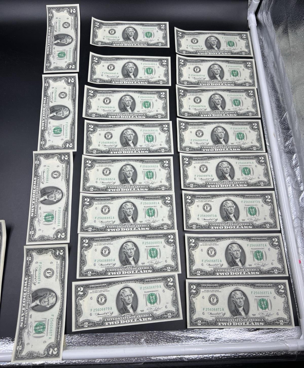 Pack of 50 Bills 1976 Postal $2 Two Dollar FRN Federal Reserve Notes UNC Atlanta