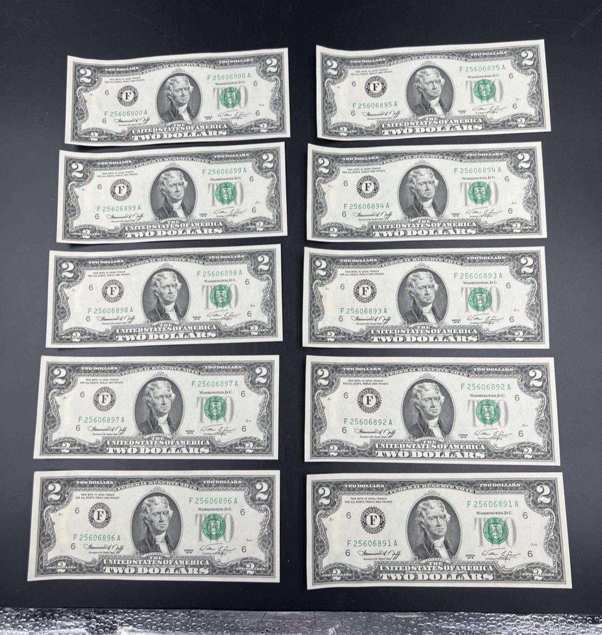 Pack of 50 Bills 1976 Postal $2 Two Dollar FRN Federal Reserve Notes UNC Atlanta