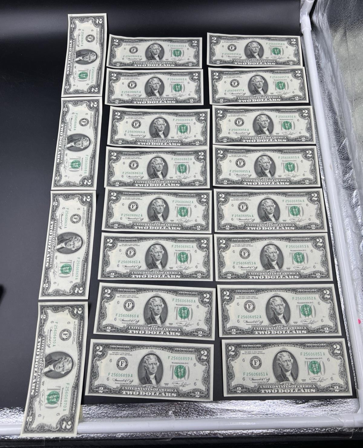 Pack of 50 Bills 1976 Postal $2 Two Dollar FRN Federal Reserve Notes UNC Atlanta