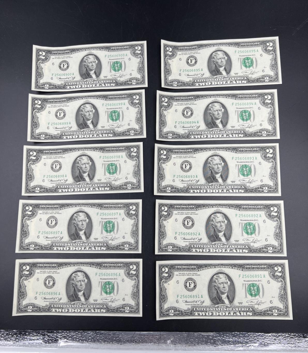 Pack of 50 Bills 1976 Postal $2 Two Dollar FRN Federal Reserve Notes UNC Atlanta