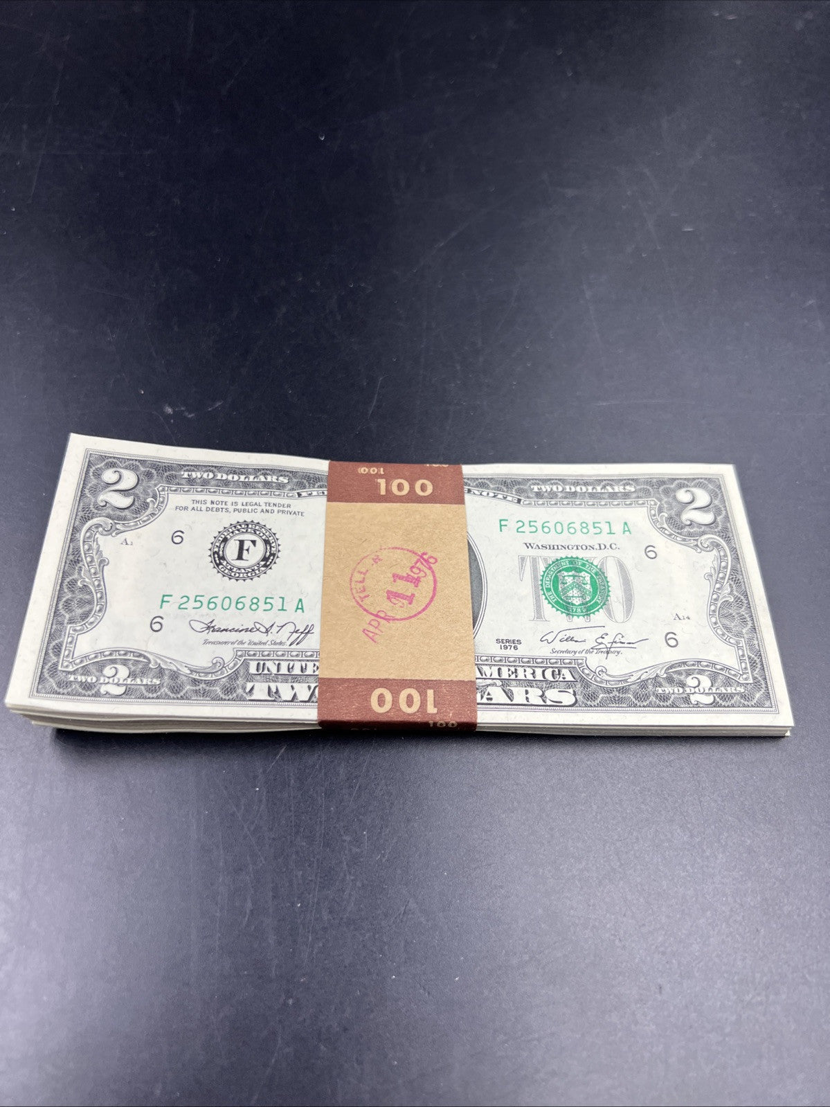Pack of 50 Bills 1976 Postal $2 Two Dollar FRN Federal Reserve Notes UNC Atlanta