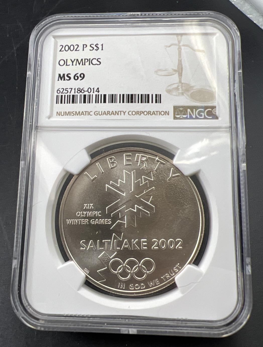 2002 P Olympics Salt Lake City Modern Commemorative Silver Dollar $1 MS 69 NGC