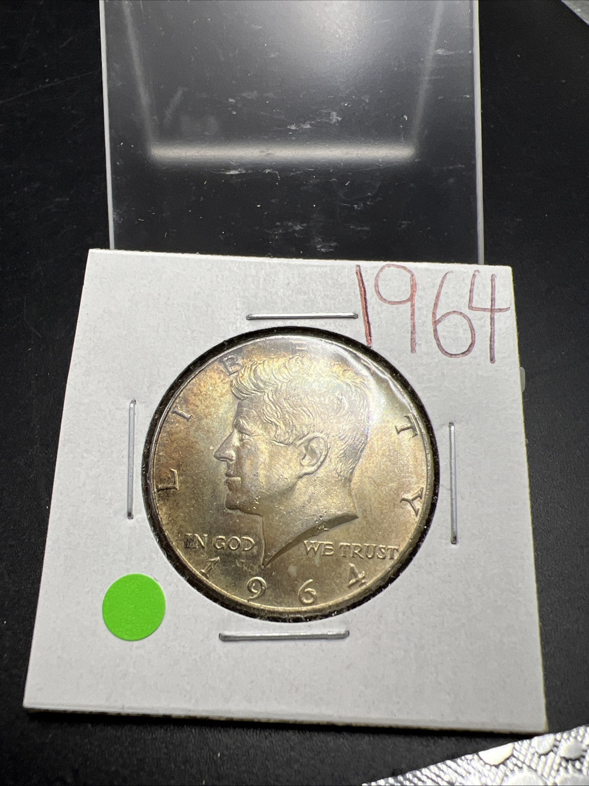 1964 P 50c Kennedy Silver Half Dollar Coin Choice AU Neat Toning Toner SKU#GN25