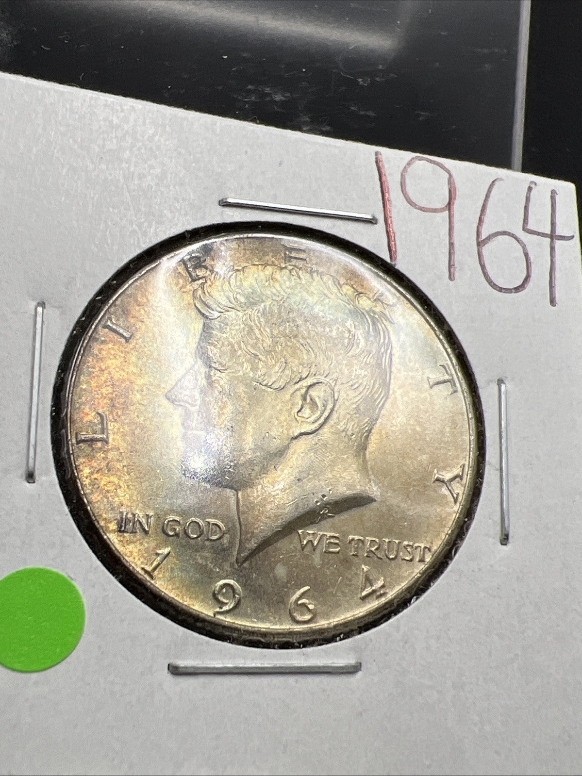 1964 P 50c Kennedy Silver Half Dollar Coin Choice AU Neat Toning Toner SKU#GN25