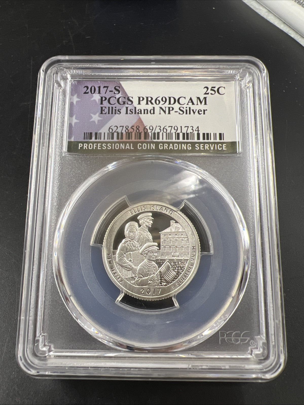 2017 S 25c Ellis Island 90% Silver ATB Park Quarter Coin PR69 DCAM PCGS