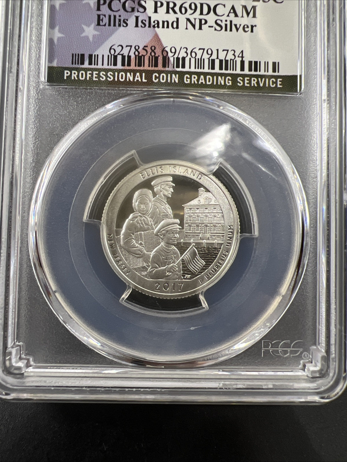 2017 S 25c Ellis Island 90% Silver ATB Park Quarter Coin PR69 DCAM PCGS