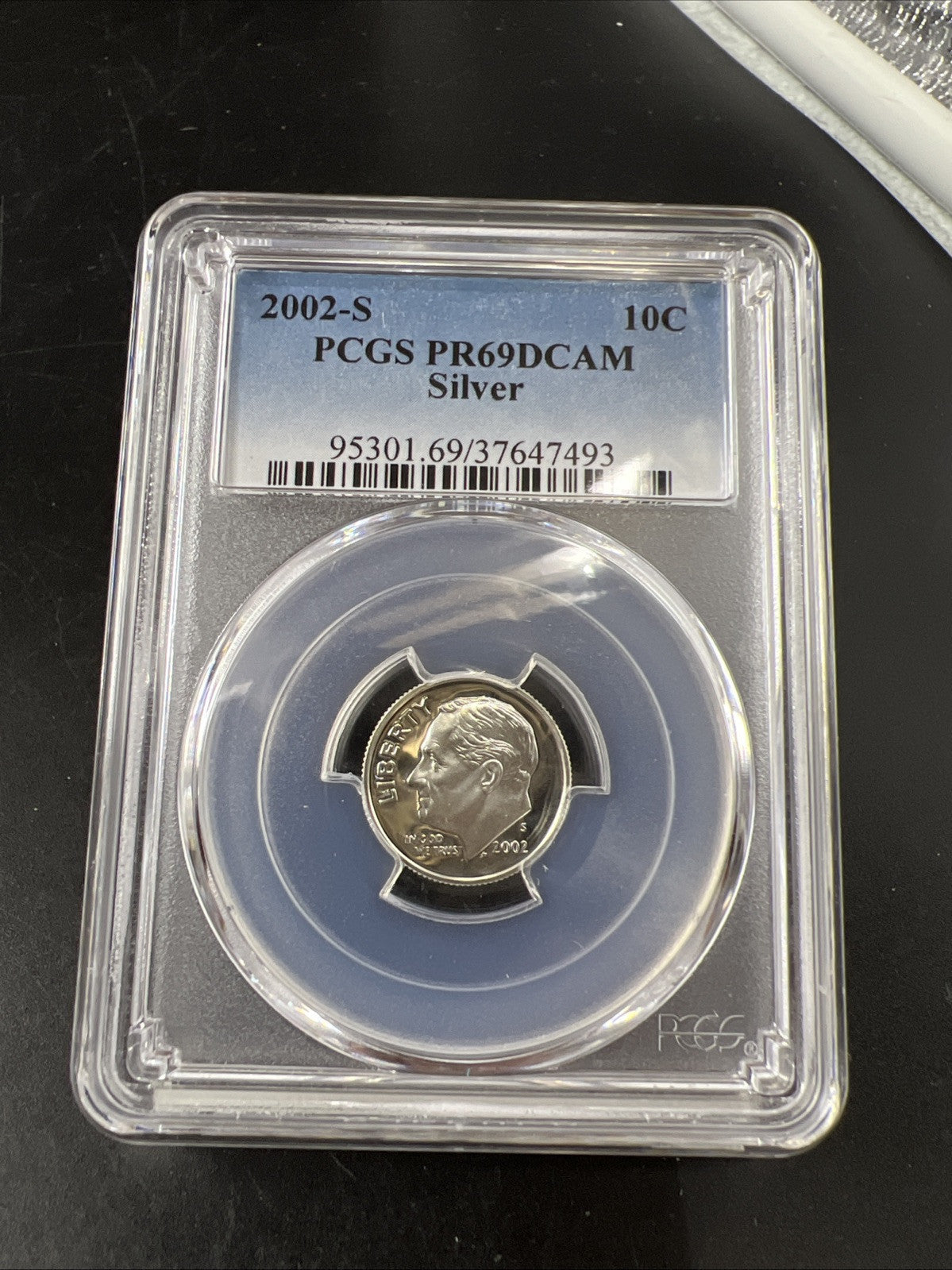 2002 S 10c Roosevelt 90% Silver Dime Coin PCGS PR69 DCAM Proof