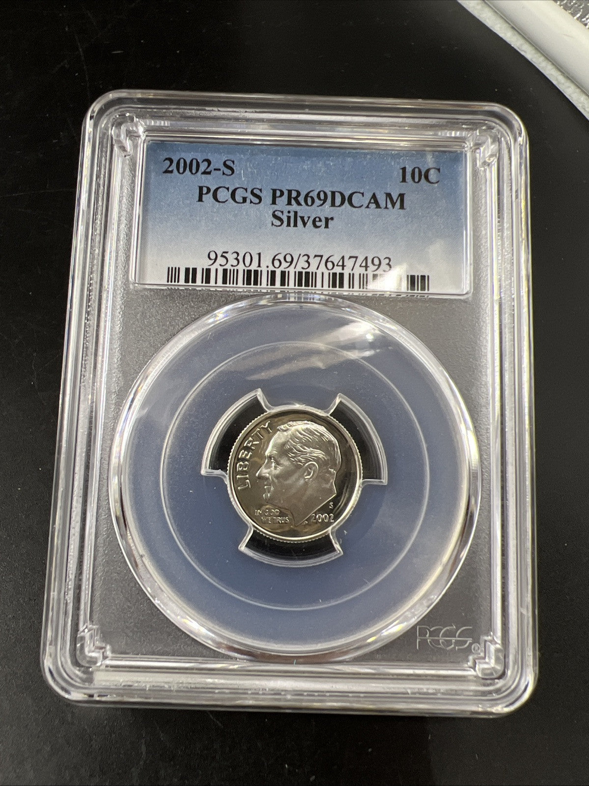 2002 S 10c Roosevelt 90% Silver Dime Coin PCGS PR69 DCAM Proof