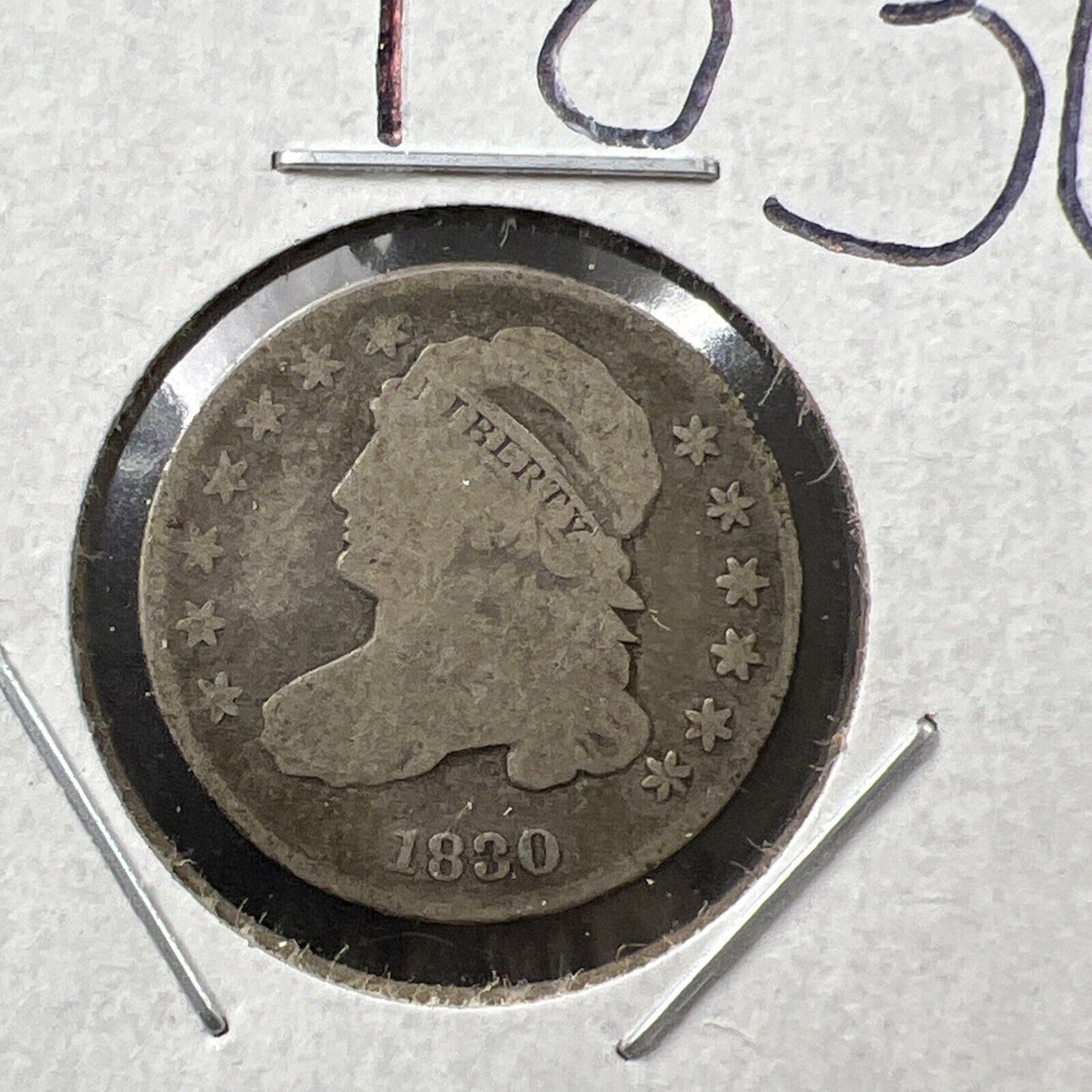 1830 P Capped Bust Silver Dime Medium 10c Variety VG Very Good Circ