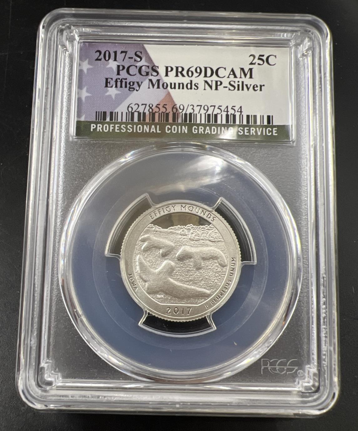 2017 S 25c Effigy Mounds 90% Silver ATB Park Quarter Coin PR69 DCAM PCGS