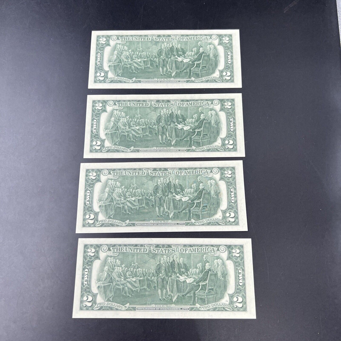 4 Consecutive 1976 $2 FRN Two Dollar Bicentennial Postal Note CH UNC Chicago #71