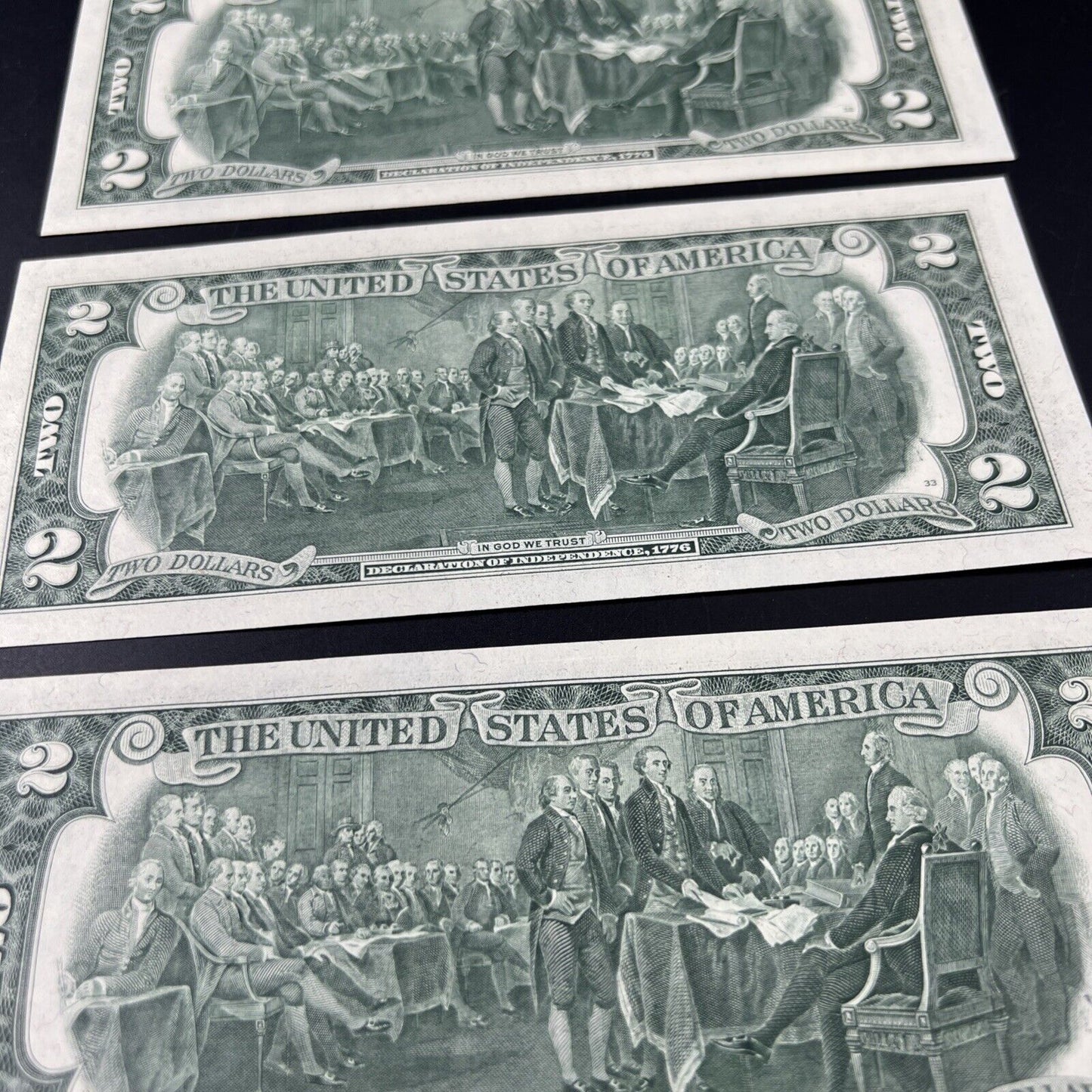 4 Consecutive 1976 $2 FRN Two Dollar Bicentennial Postal Note CH UNC Chicago #71