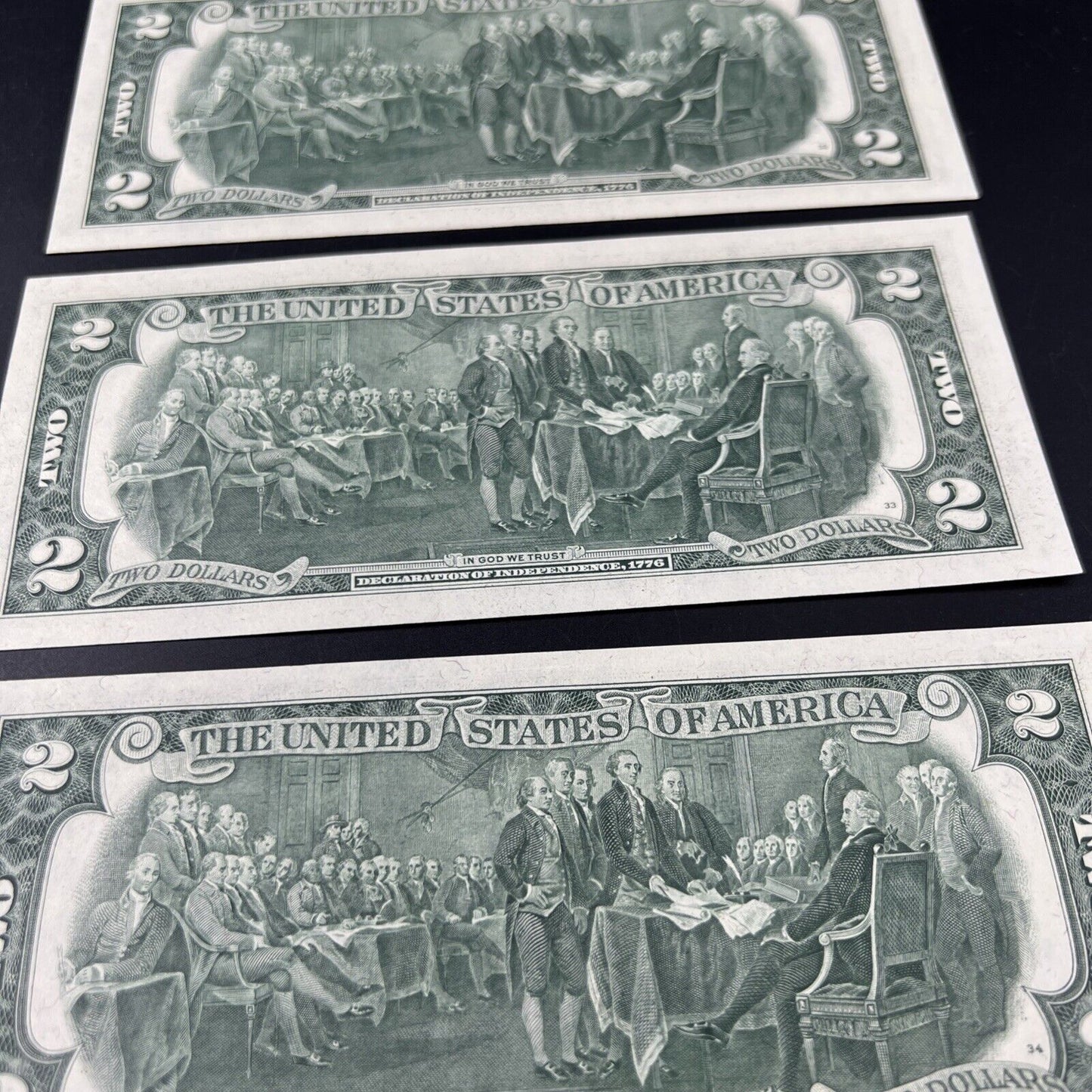 4 Consecutive 1976 $2 FRN Two Dollar Bicentennial Postal Note CH UNC Chicago #71