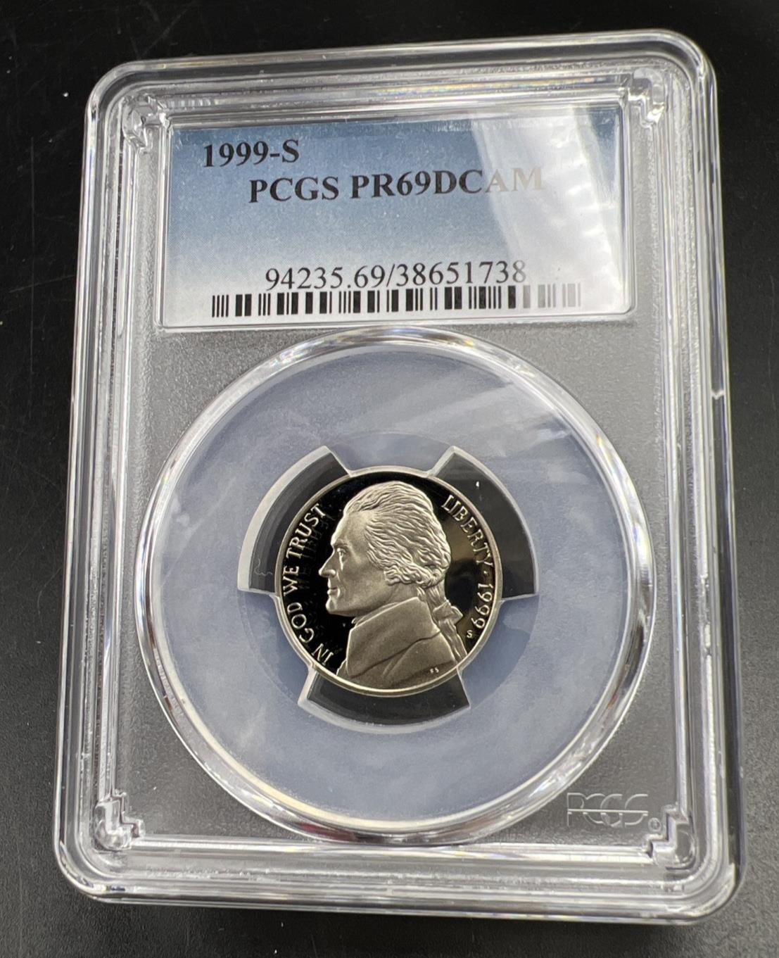 1999 S 5c Jefferson Nickel PCGS PR69 Gem Proof Certified #38
