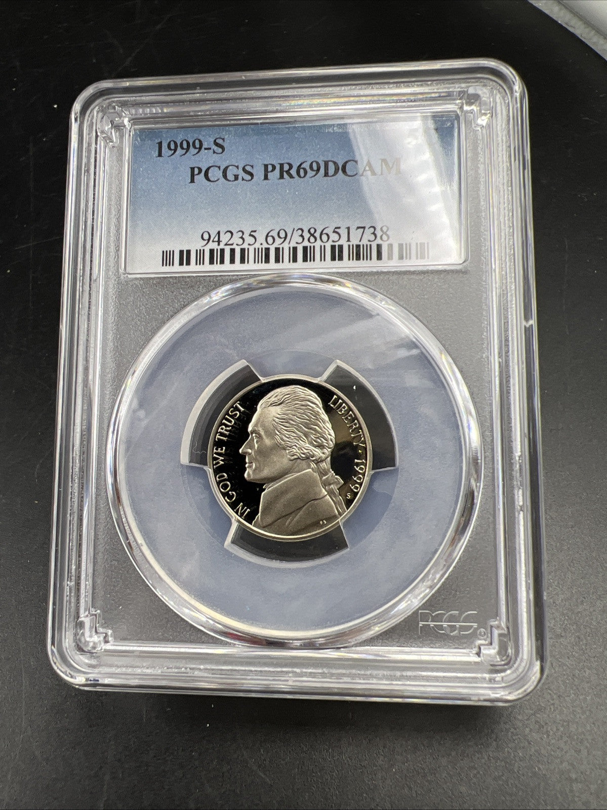 1999 S 5c Jefferson Nickel PCGS PR69 Gem Proof Certified #38