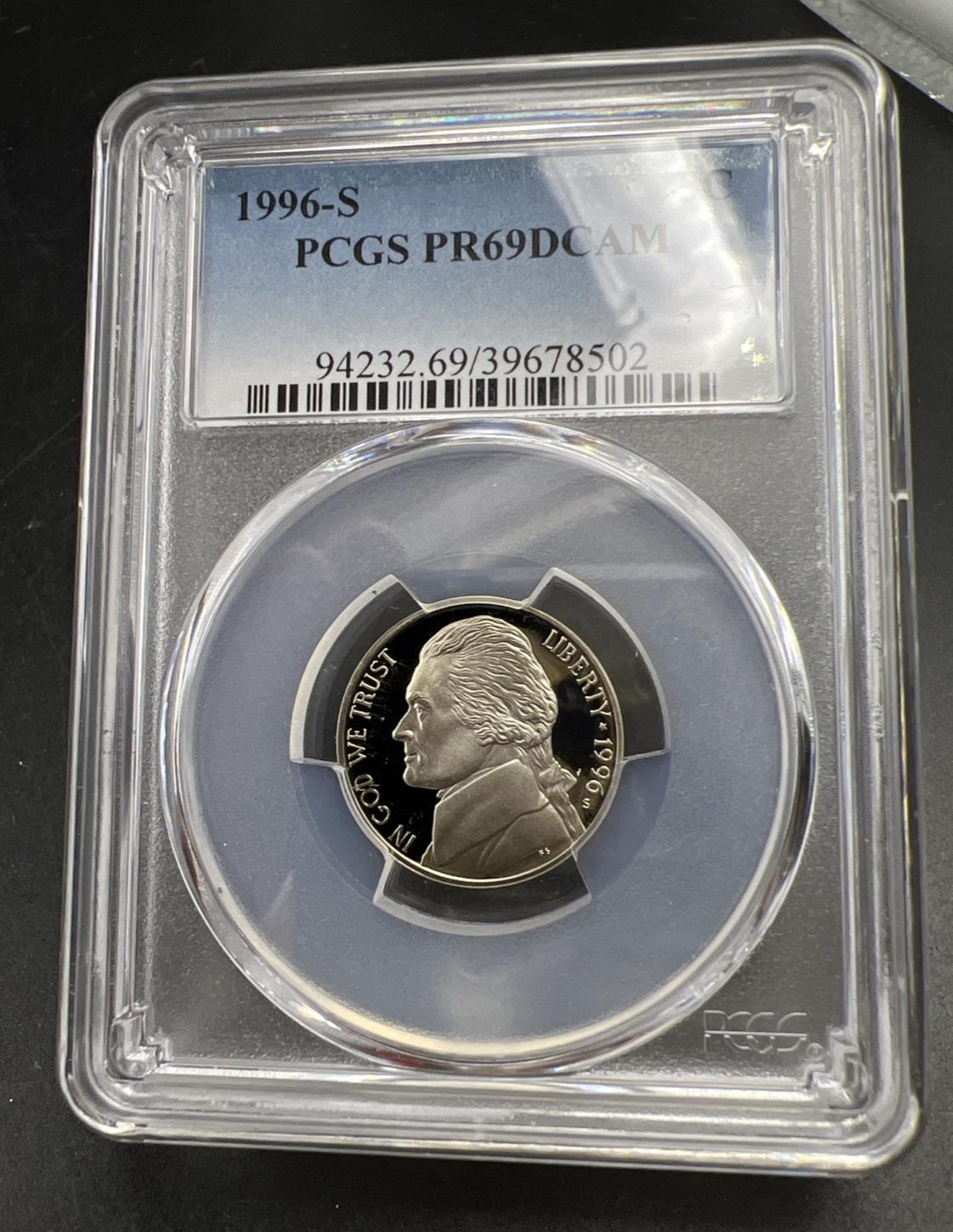1996 S 5c Jefferson Nickel PCGS PR69 Gem Proof Certified #02
