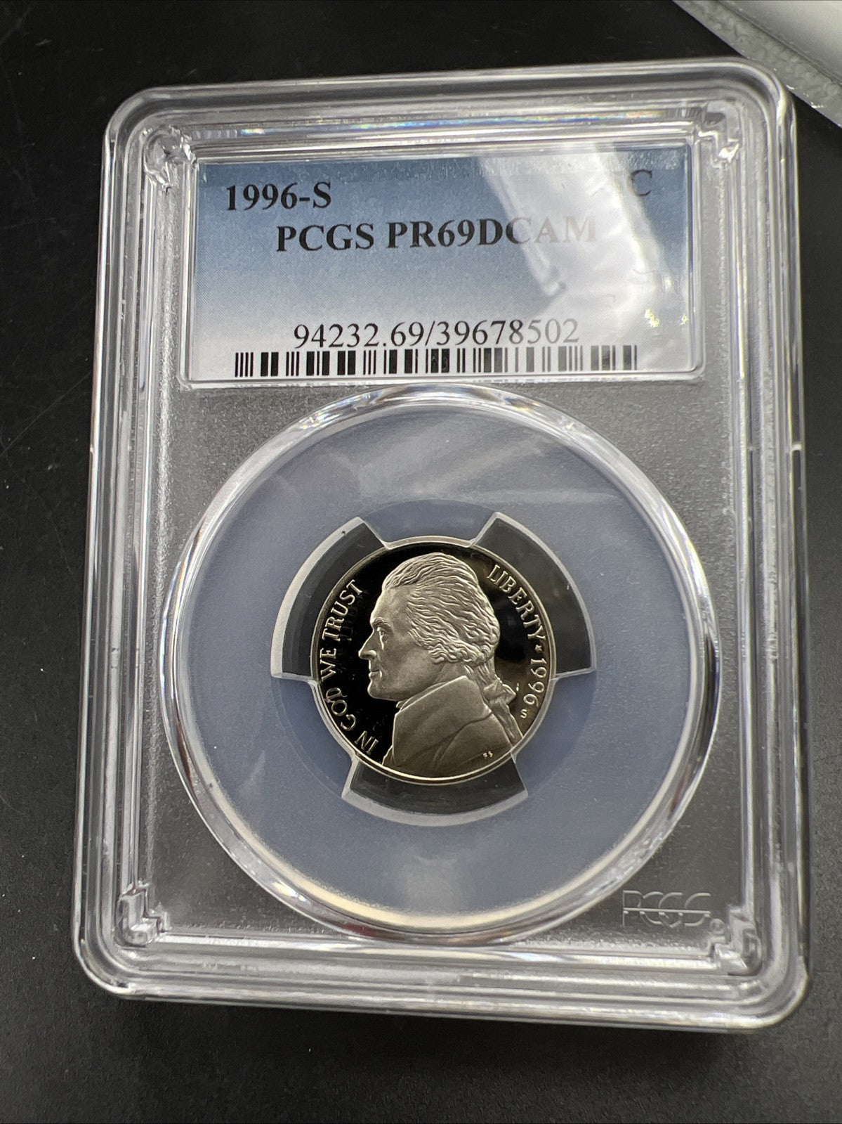 1996 S 5c Jefferson Nickel PCGS PR69 Gem Proof Certified #02