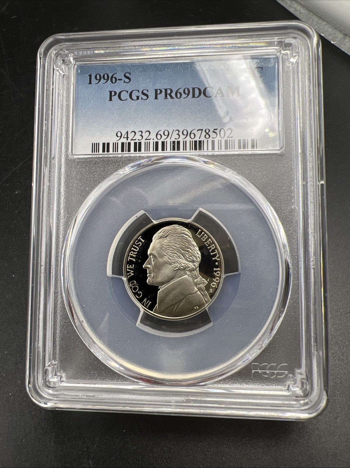 1996 S 5c Jefferson Nickel PCGS PR69 Gem Proof Certified #02