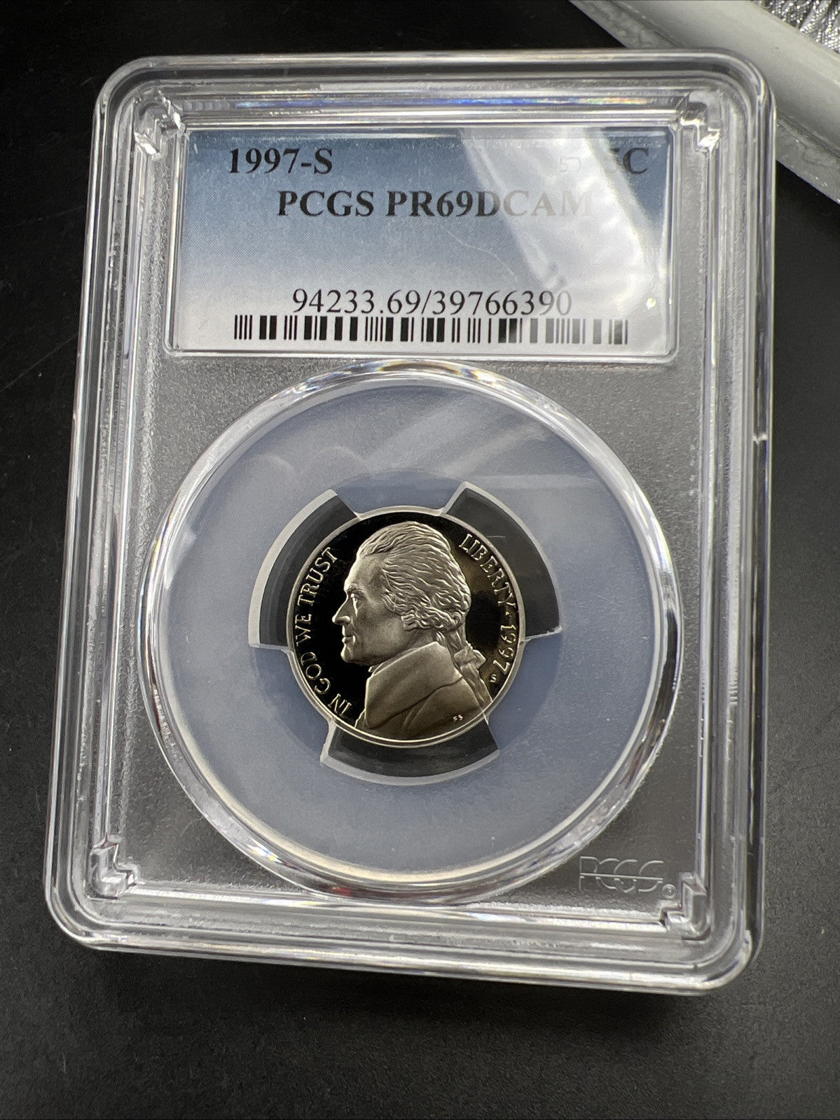 1997 S 5c Jefferson Nickel PCGS PR69 Gem Proof Certified #90