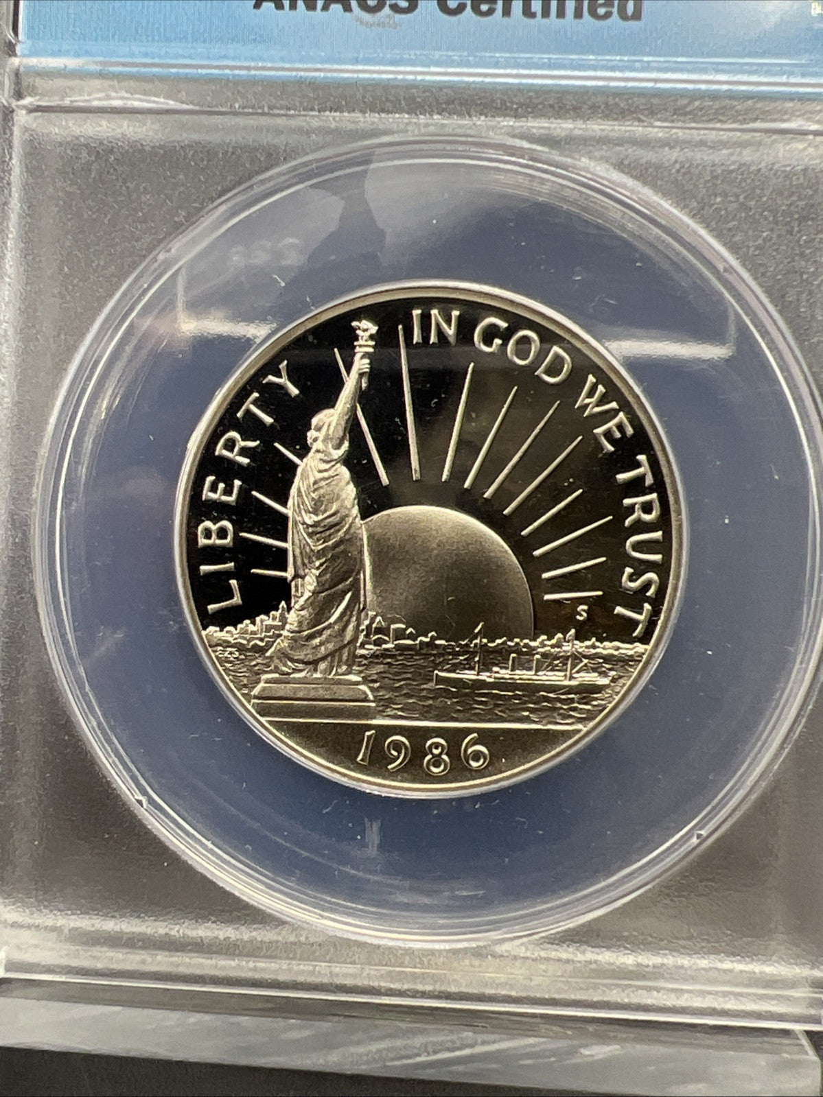 1986 S Statue of Liberty Copper Nickel Half Dollar Coin ANACS PF68 DCAM