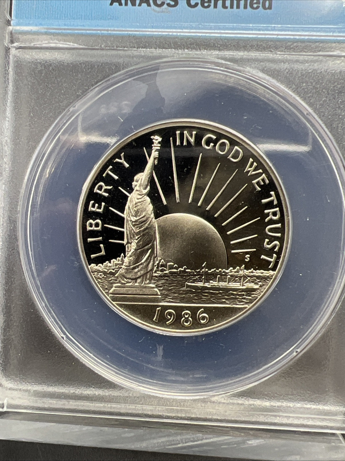 1986 S Statue of Liberty Copper Nickel Half Dollar Coin ANACS PF68 DCAM
