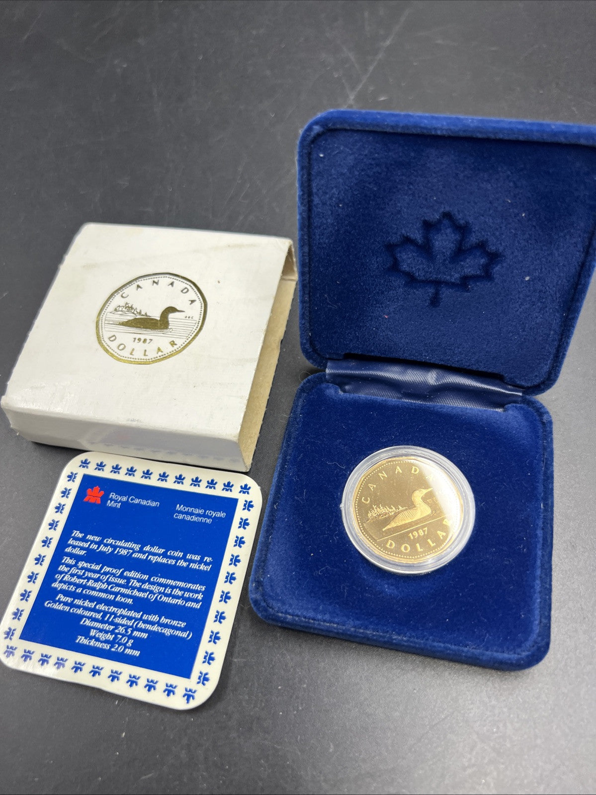 1987 $1 Proof Canada Loon Dollar with OGP