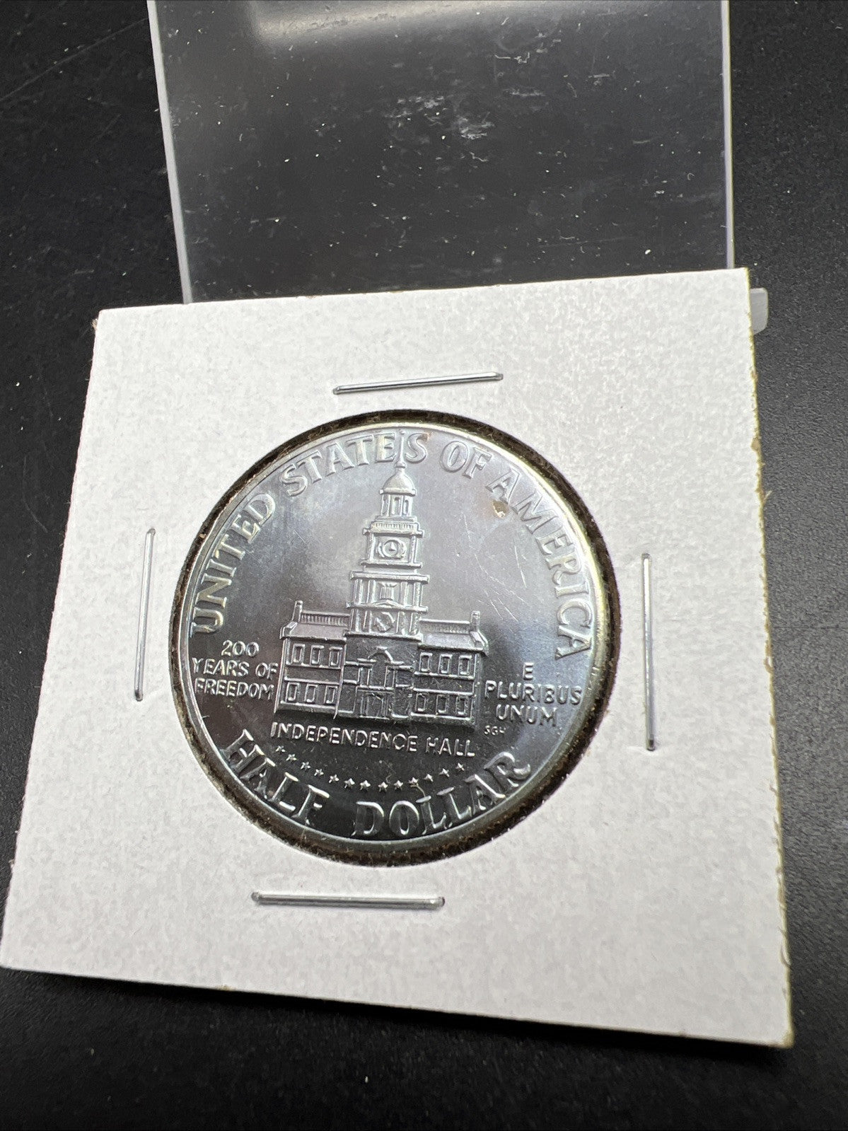 1976 P 50 Kennedy Half Dollar Coin CH BU Neat Blue Toning Toner Reverse