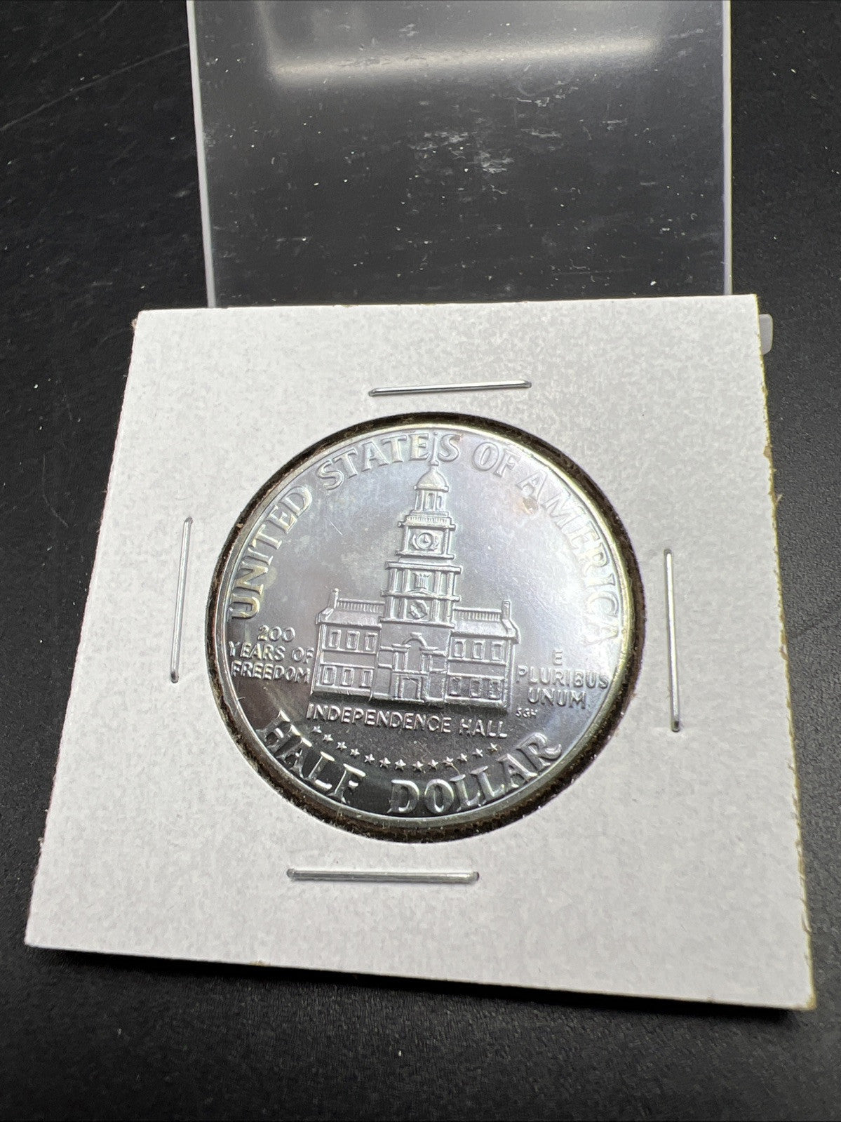 1976 P 50 Kennedy Half Dollar Coin CH BU Neat Blue Toning Toner Reverse