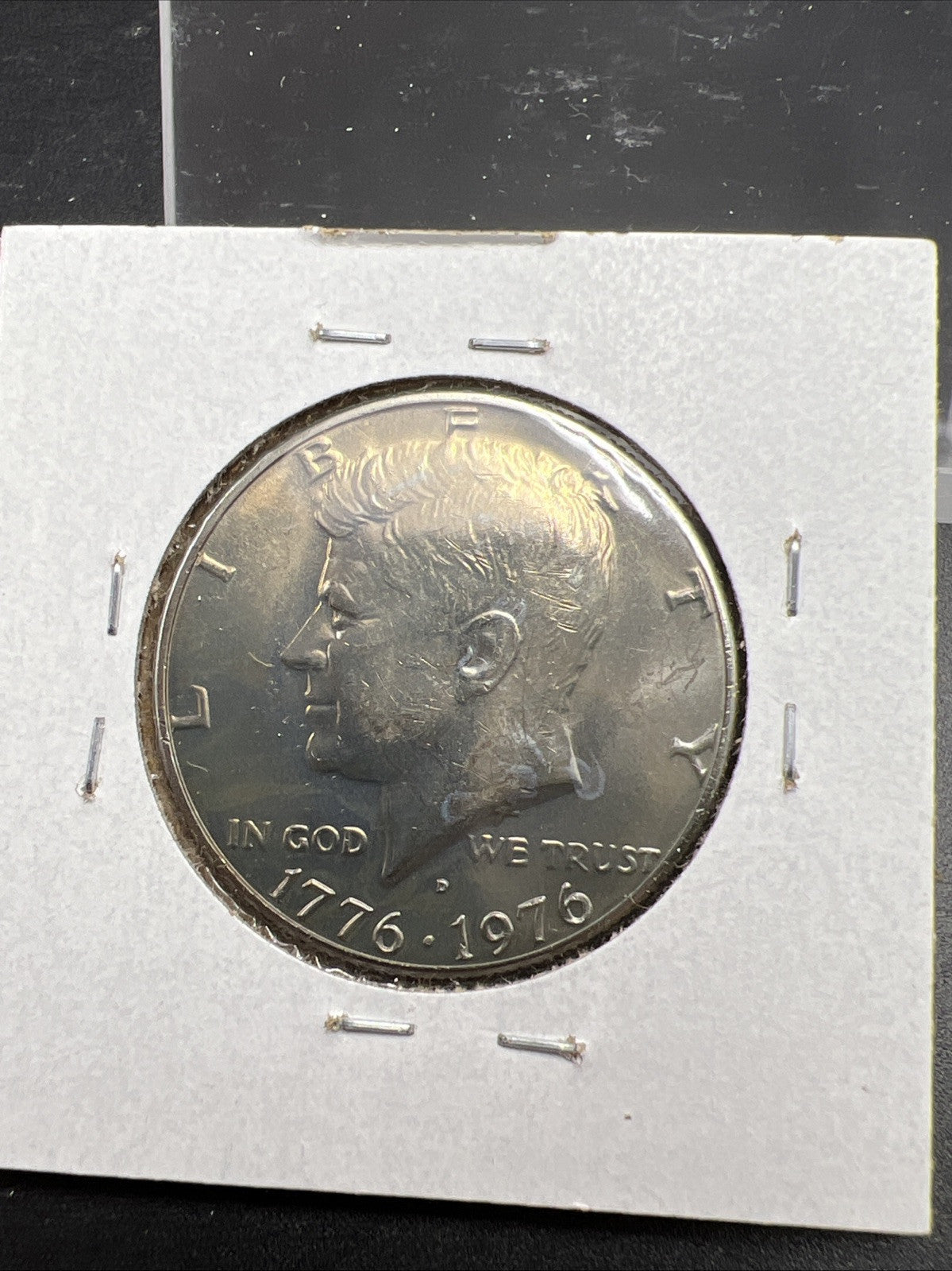 1976 P 50 Kennedy Half Dollar Coin CH BU Neat Blue Toning Toner Reverse