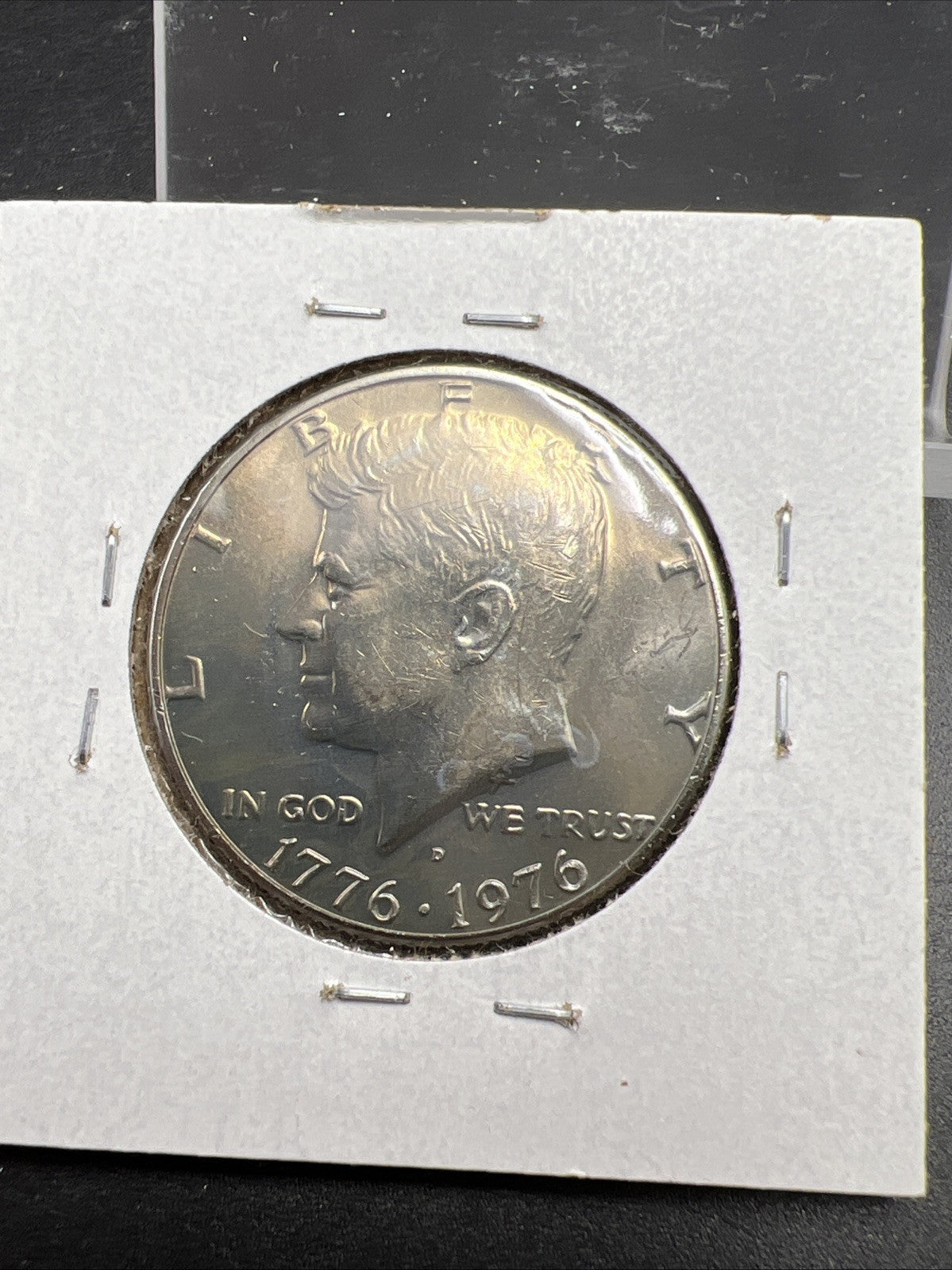 1976 P 50 Kennedy Half Dollar Coin CH BU Neat Blue Toning Toner Reverse