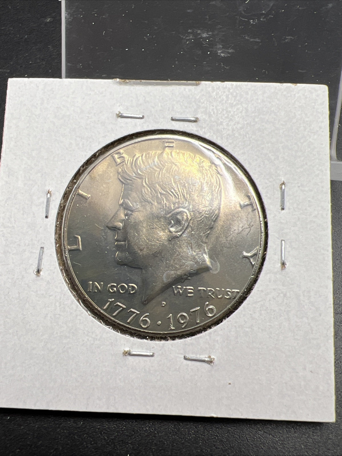 1976 P 50 Kennedy Half Dollar Coin CH BU Neat Blue Toning Toner Reverse