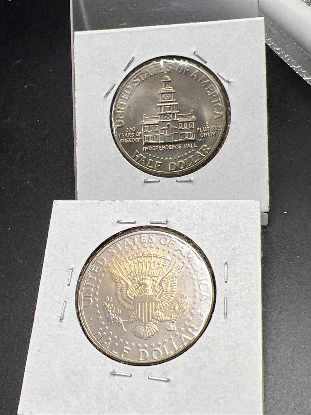 Lot of 2 Kennedy BU Half Dollars 1996 P Neat Toning & 1976 D Bicentennial Half