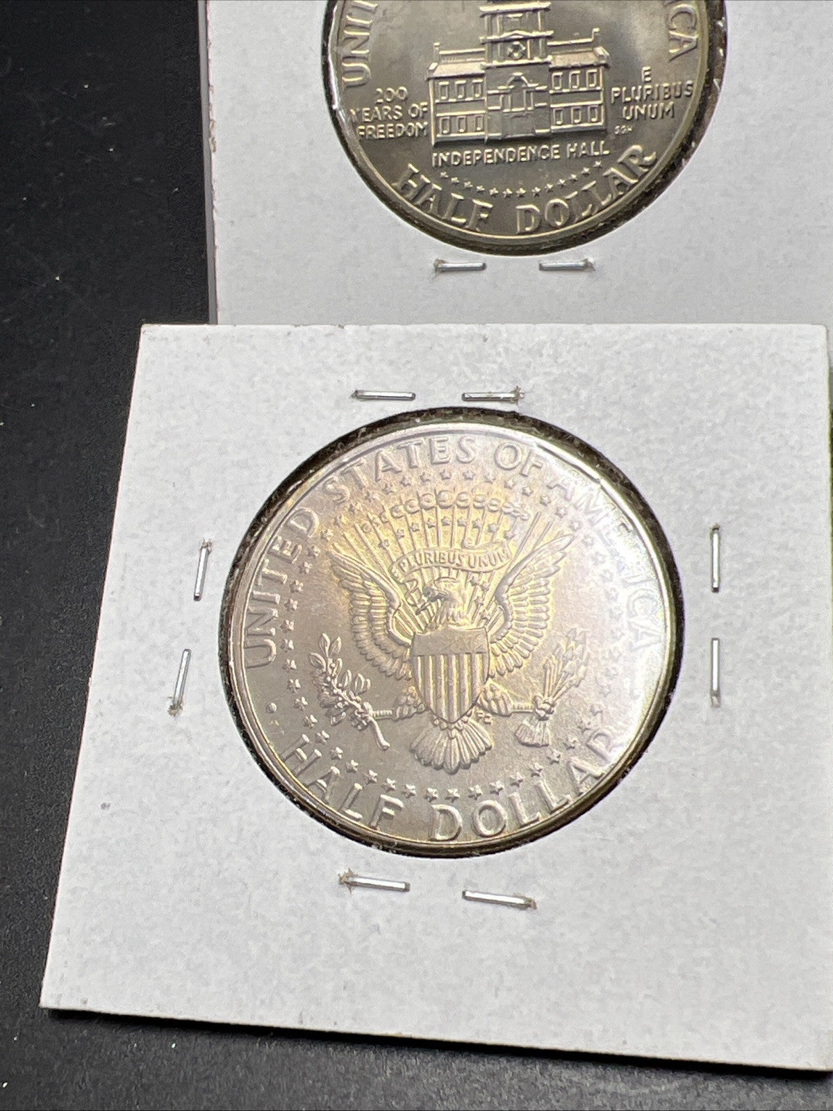 Lot of 2 Kennedy BU Half Dollars 1996 P Neat Toning & 1976 D Bicentennial Half