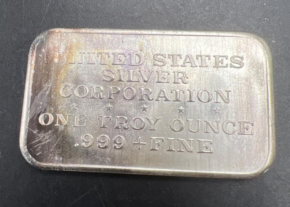 1973 San Diego Zoo 1 Oz Silver ARt Bar US Silver Corporation Neat Toning