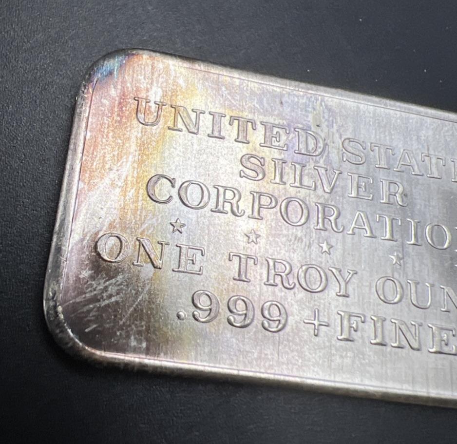 1973 San Diego Zoo 1 Oz Silver ARt Bar US Silver Corporation Neat Toning