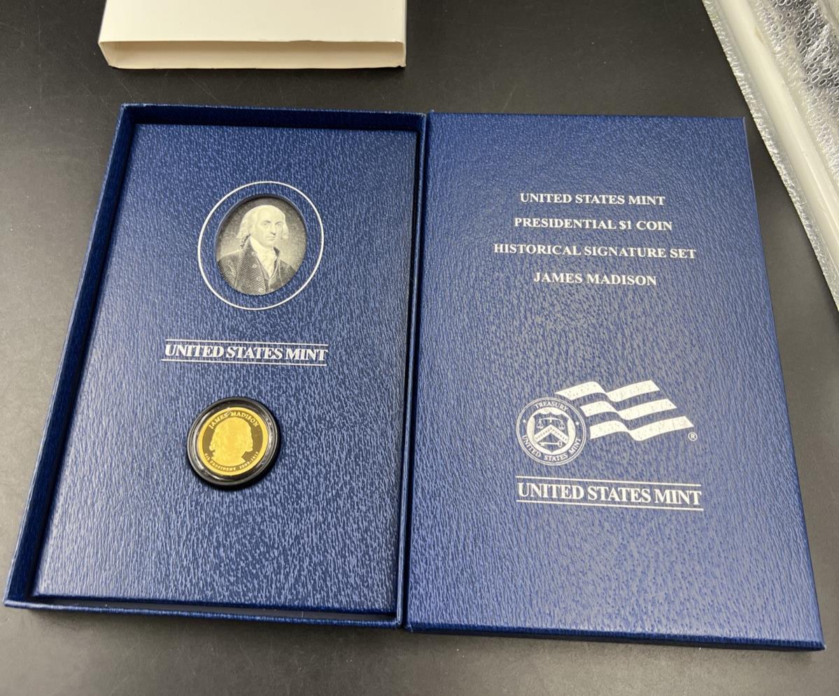 U.S. Mint Presidential $1 Proof Coin Historical Signature Set James Madison