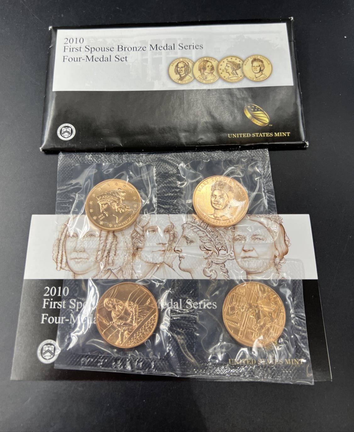 2010 First Spouse Bronze Medal Series Four-Medal Set FIRST ISSUE OGP