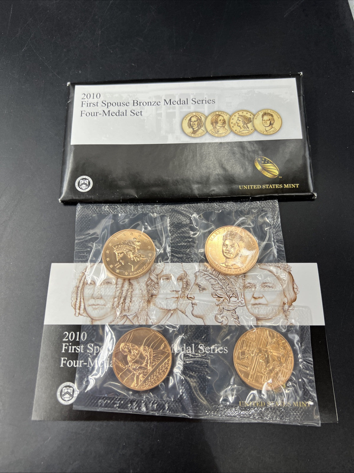 2010 First Spouse Bronze Medal Series Four-Medal Set FIRST ISSUE OGP