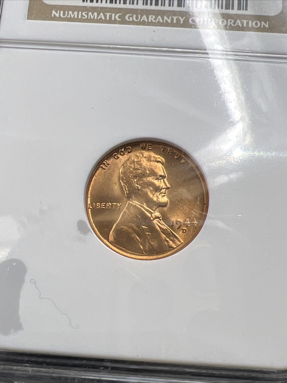 1944 D 1c Lincoln Wheat Cent Penny Coin NGC MS67 RD Gem BU Certified #027