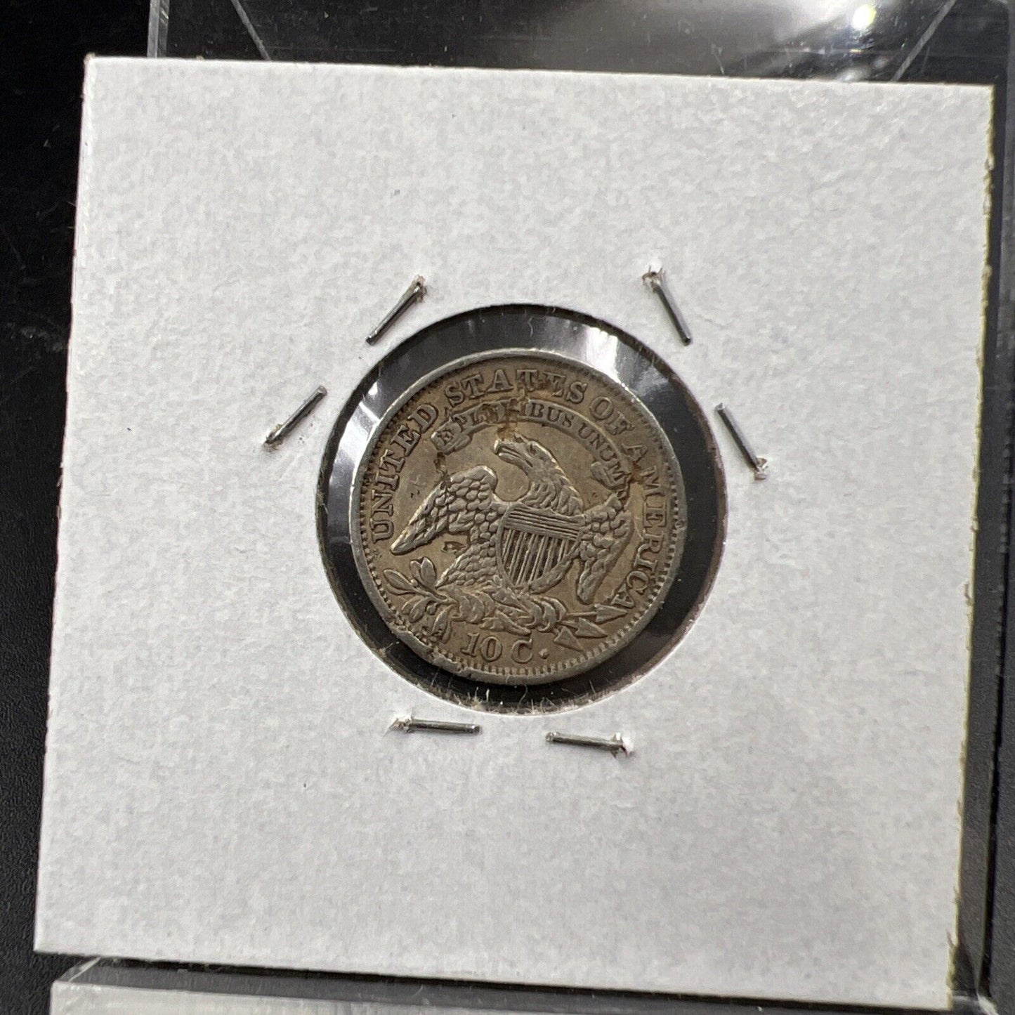 1832 10c Bust Capped Silver Dime Coin XF Details Damaged Bent