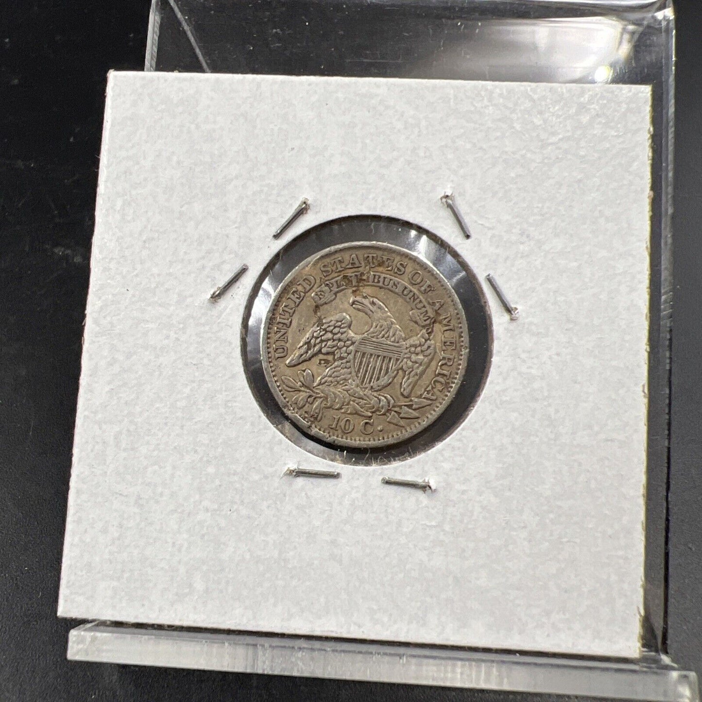 1832 10c Bust Capped Silver Dime Coin XF Details Damaged Bent