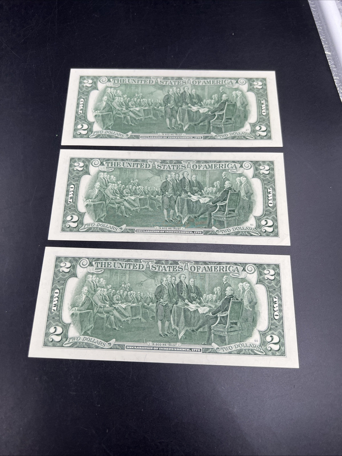3 Consecutive 2013 $2 Two Dollar FRN Federal Reserve Notes UNC #214