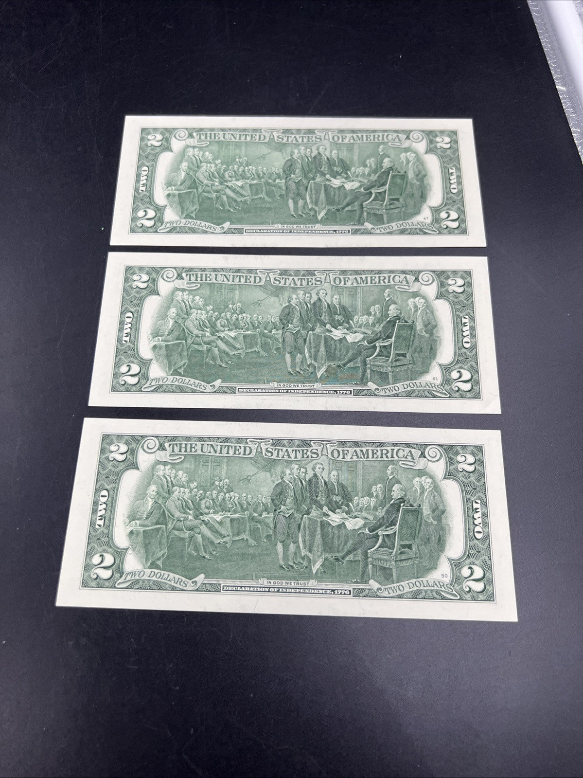 3 Consecutive 2013 $2 Two Dollar FRN Federal Reserve Notes UNC #214