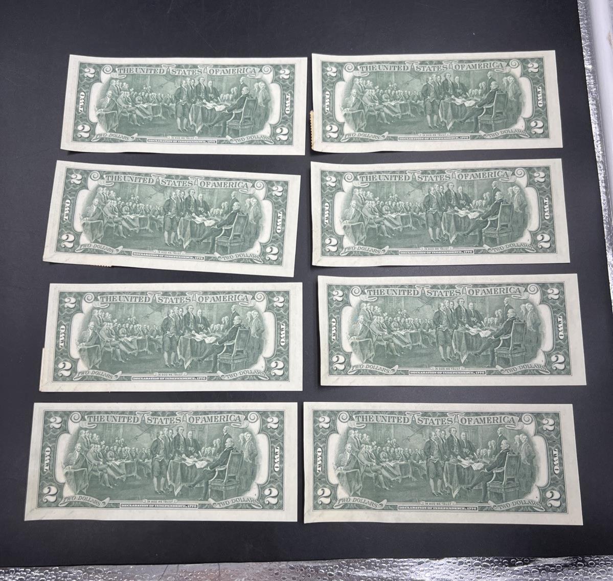 8 Consecutive 1976 Bicentennial Postal FRN Notes CH AU / CU Georgetown SC