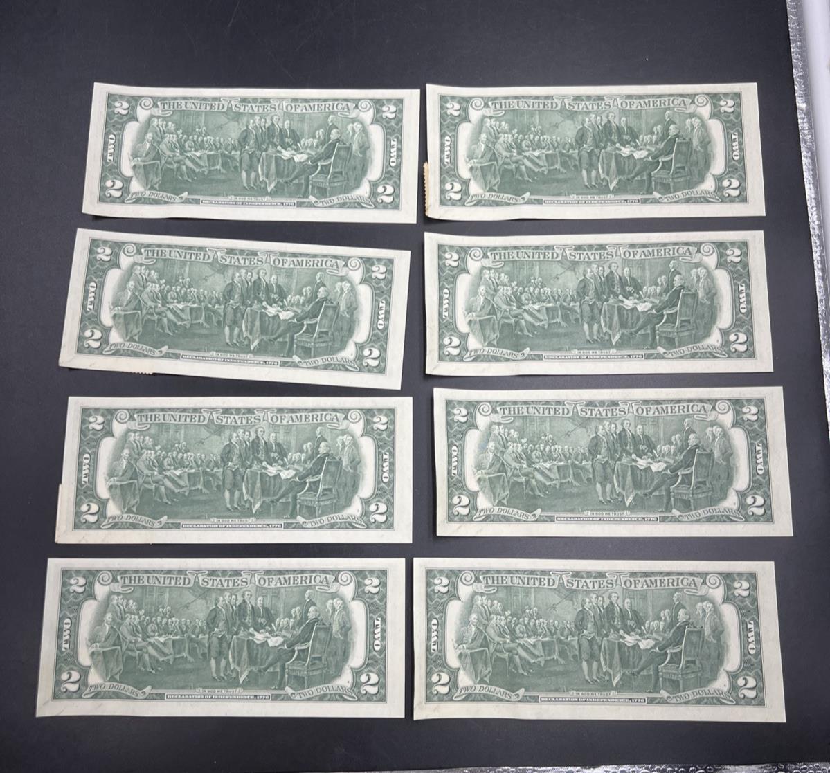 8 Consecutive 1976 Bicentennial Postal FRN Notes CH AU / CU Georgetown SC